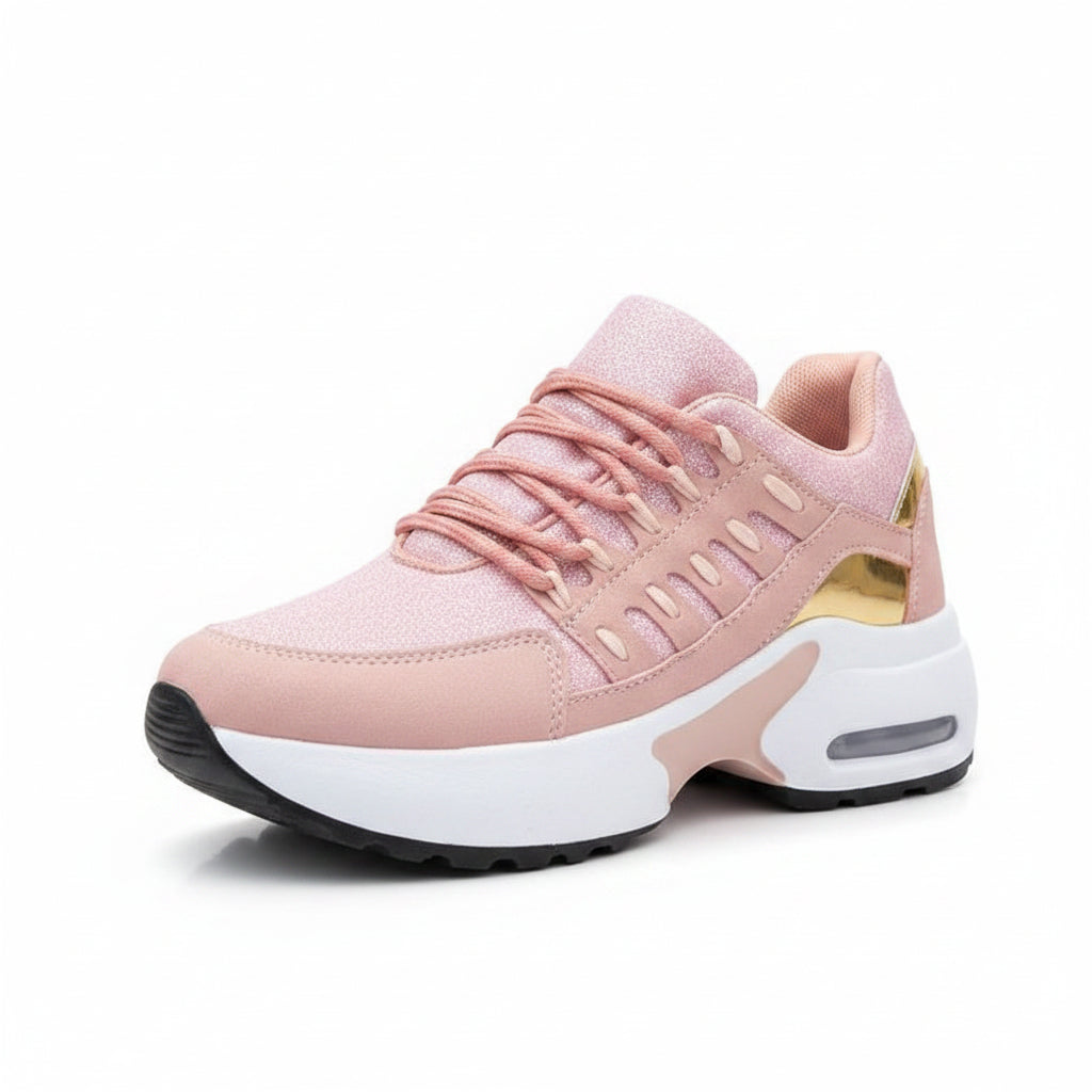 Lace Up Sneakers Women Wedge Heel Running Sports Shoes - cas7m