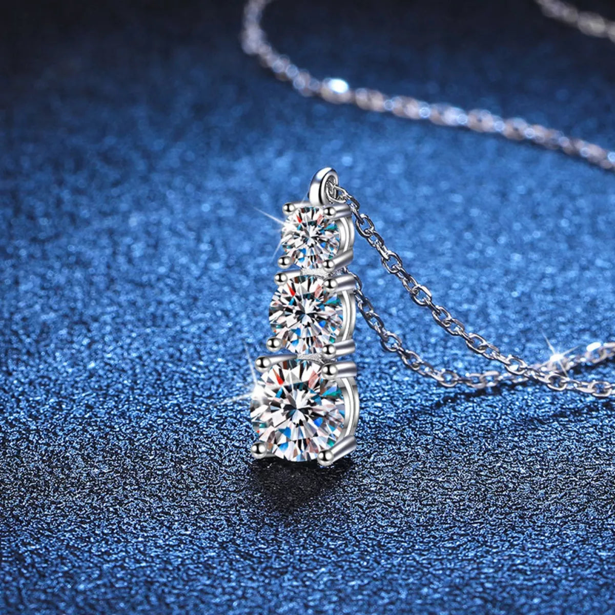 1.8 Carat Moissanite 925 Sterling Silver Pendant Necklace - cas7m