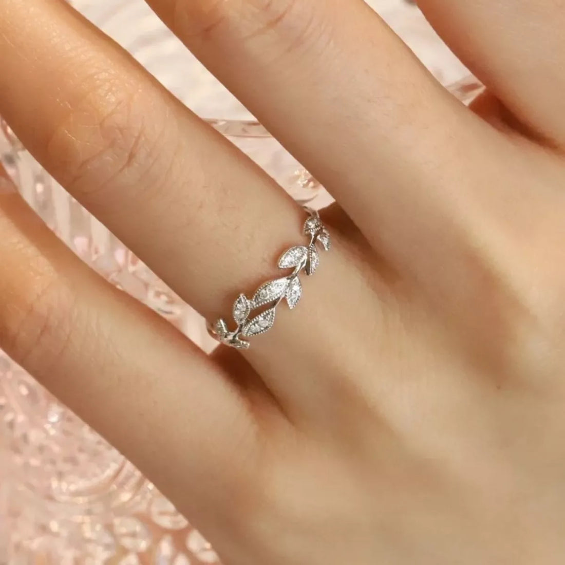 925 Sterling Silver Leaf Ring - cas7m