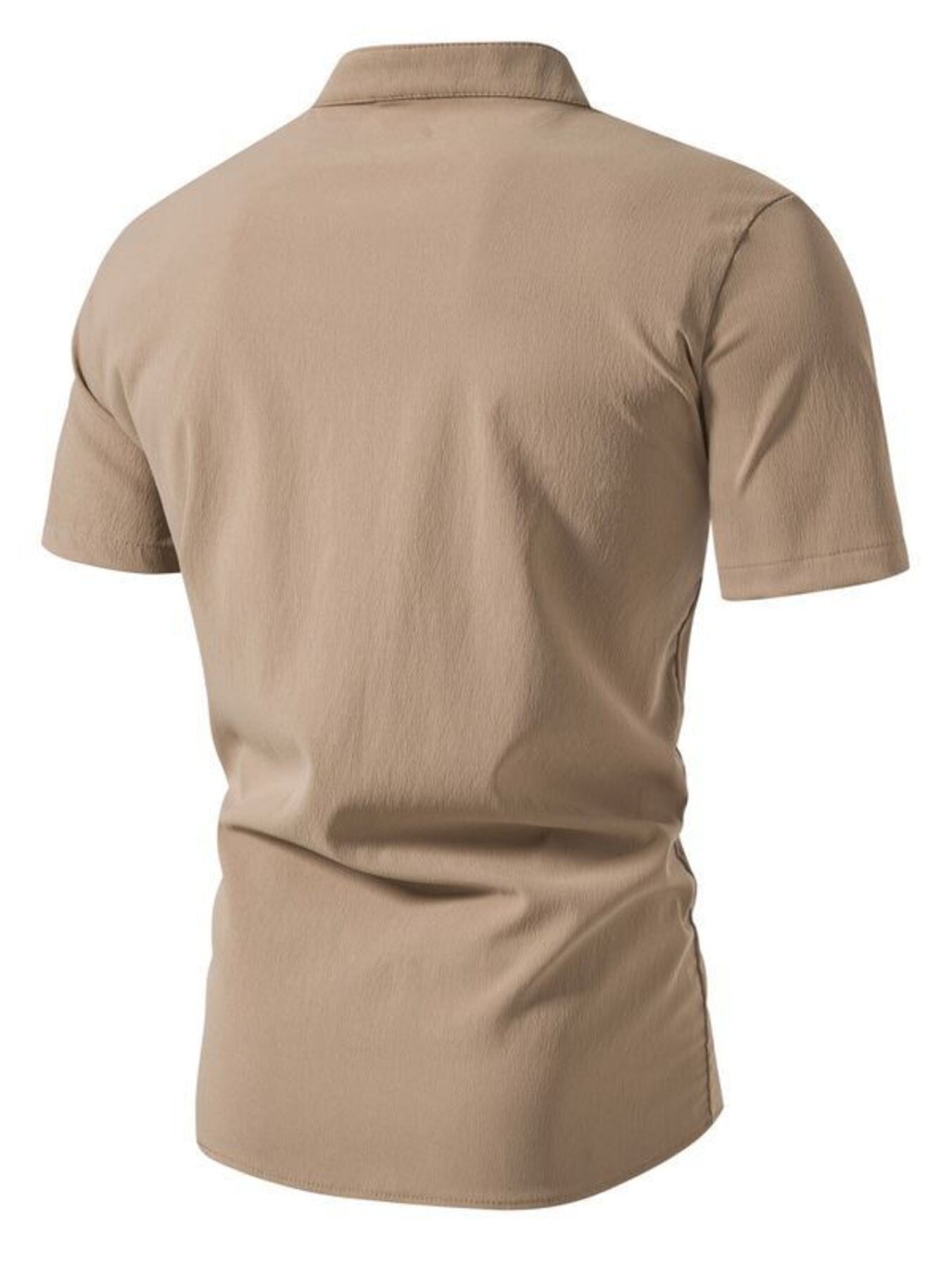Men's Plus Size Button Up Short Sleeve Shirt - cas7m