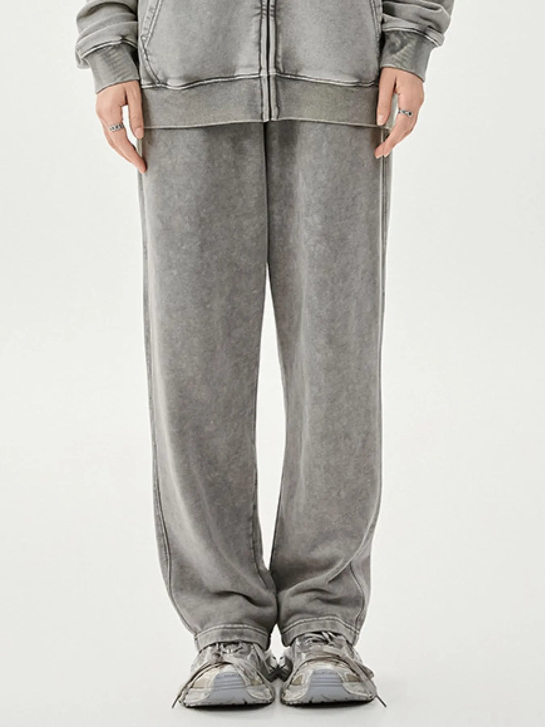 Men's Washed Relaxed Fit Sweatpants - cas7m