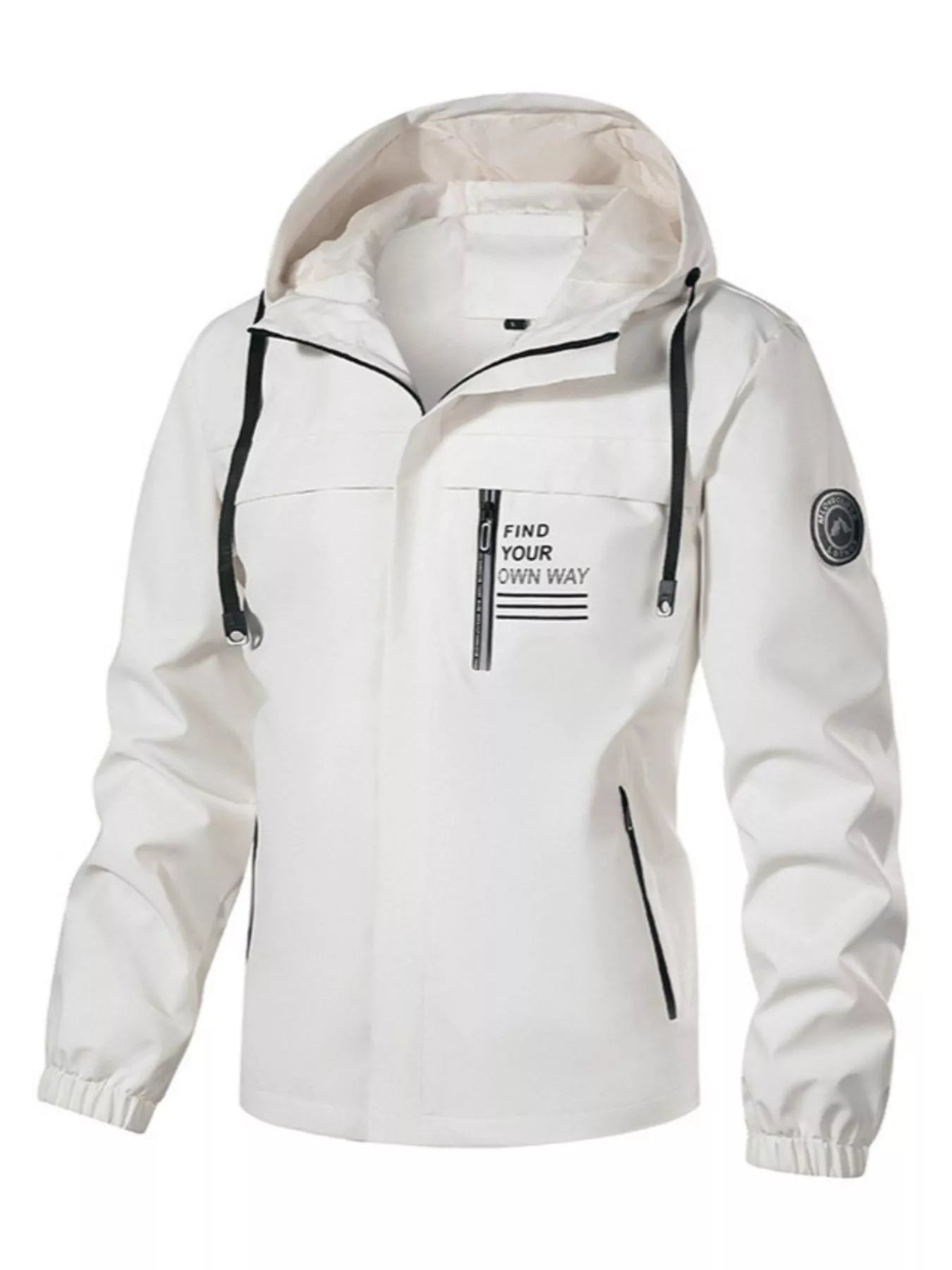 Men's Plus Size Waterproof Hooded Outdoor Jacket - cas7m