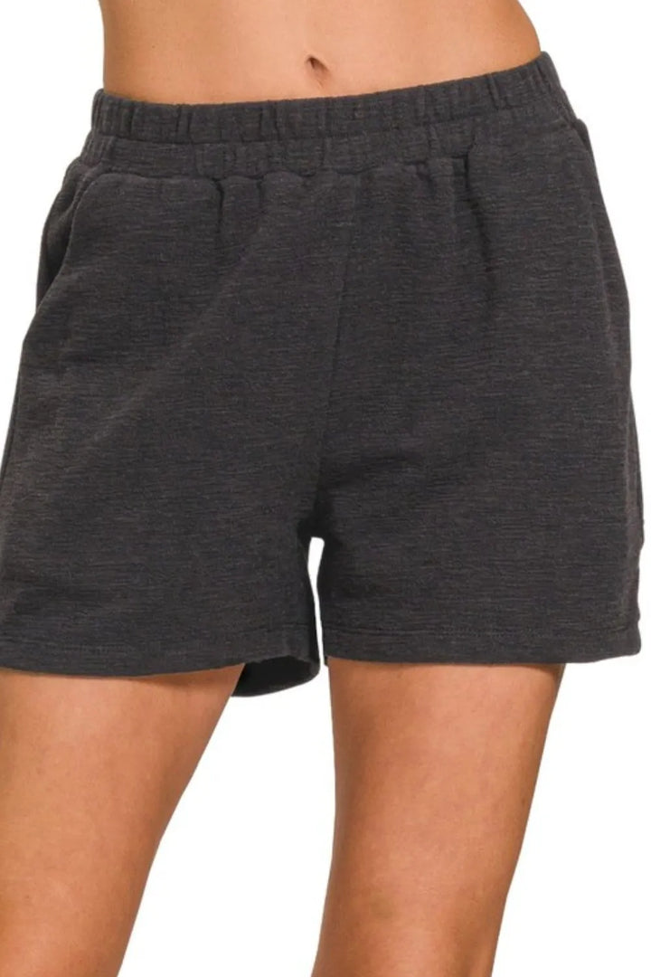 Zenana Cotton Slub Short Pants - cas7m