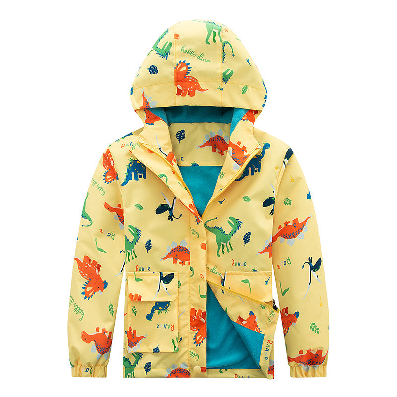 Kids' Coat Windproof Waterproof Jacket Fleece-lined Camouflage Clothing - cas7m