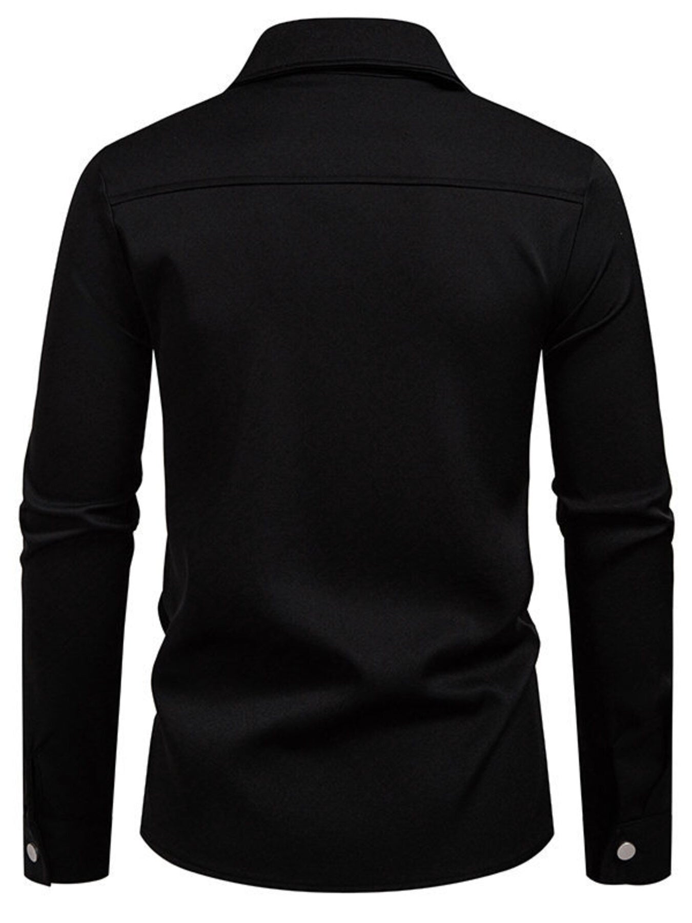 Men's Asymmetrical Button-Down Long Sleeve Shirt - cas7m