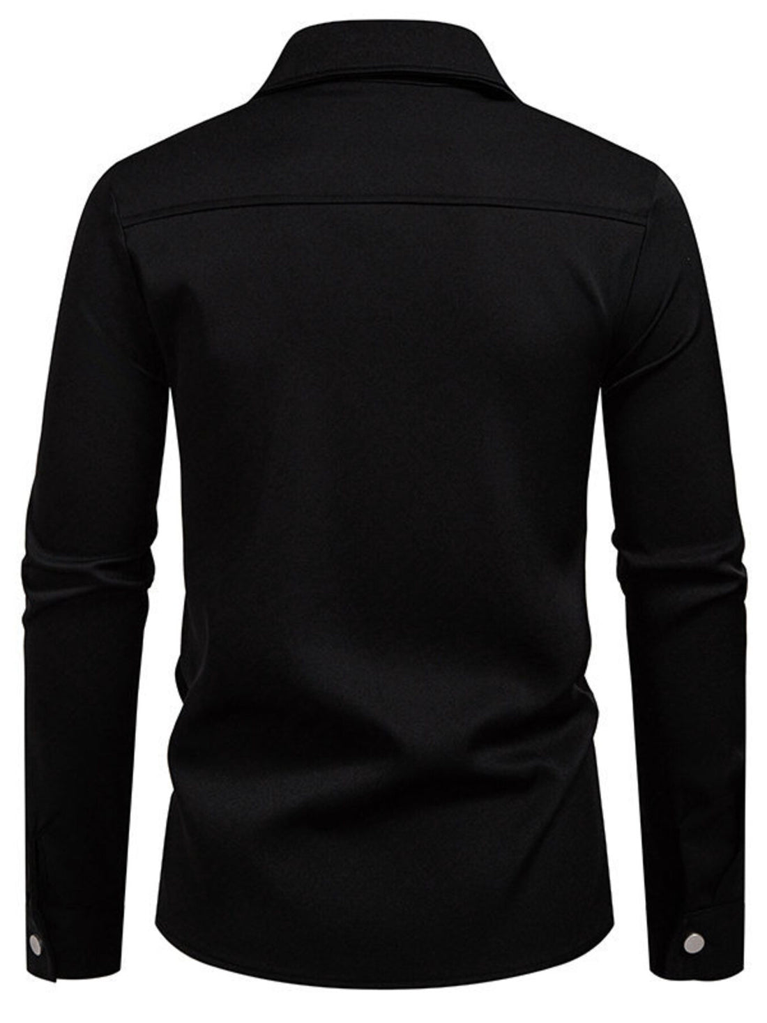 Men's Asymmetrical Button-Down Long Sleeve Shirt - cas7m