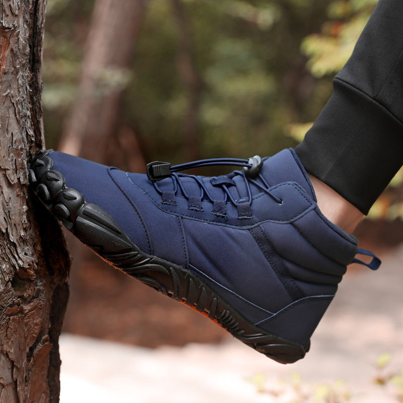 Fleece-lined Waterproof Snow Warm Breathable Couple High-top Casual Cotton Shoes - cas7m