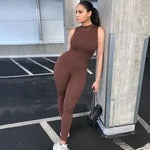 Sleeveless fitness sports jumpsuit women - cas7m