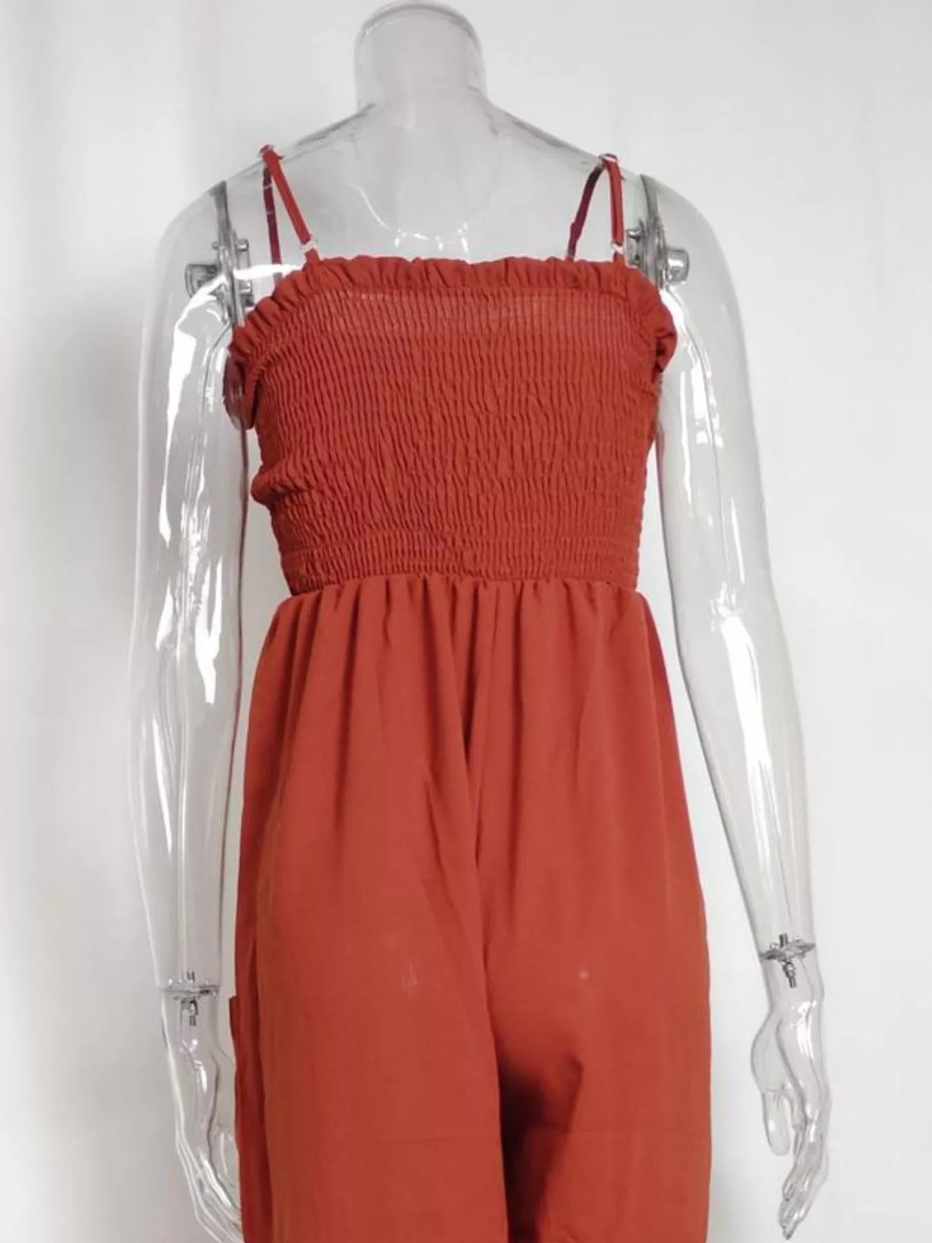 Smocked Wide Leg Jumpsuit - cas7m