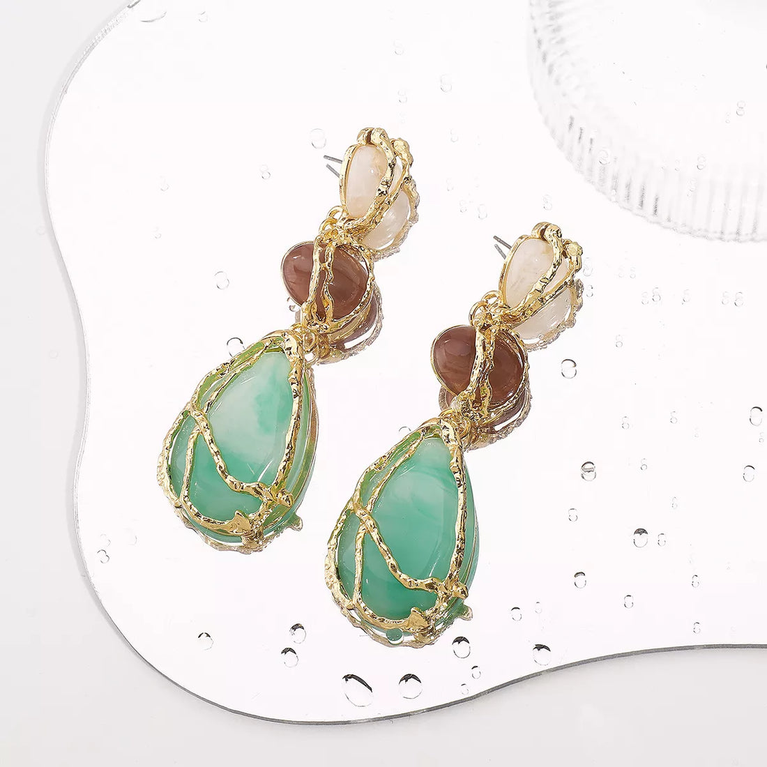 18K Gold-Plated Teardrop Earrings - cas7m