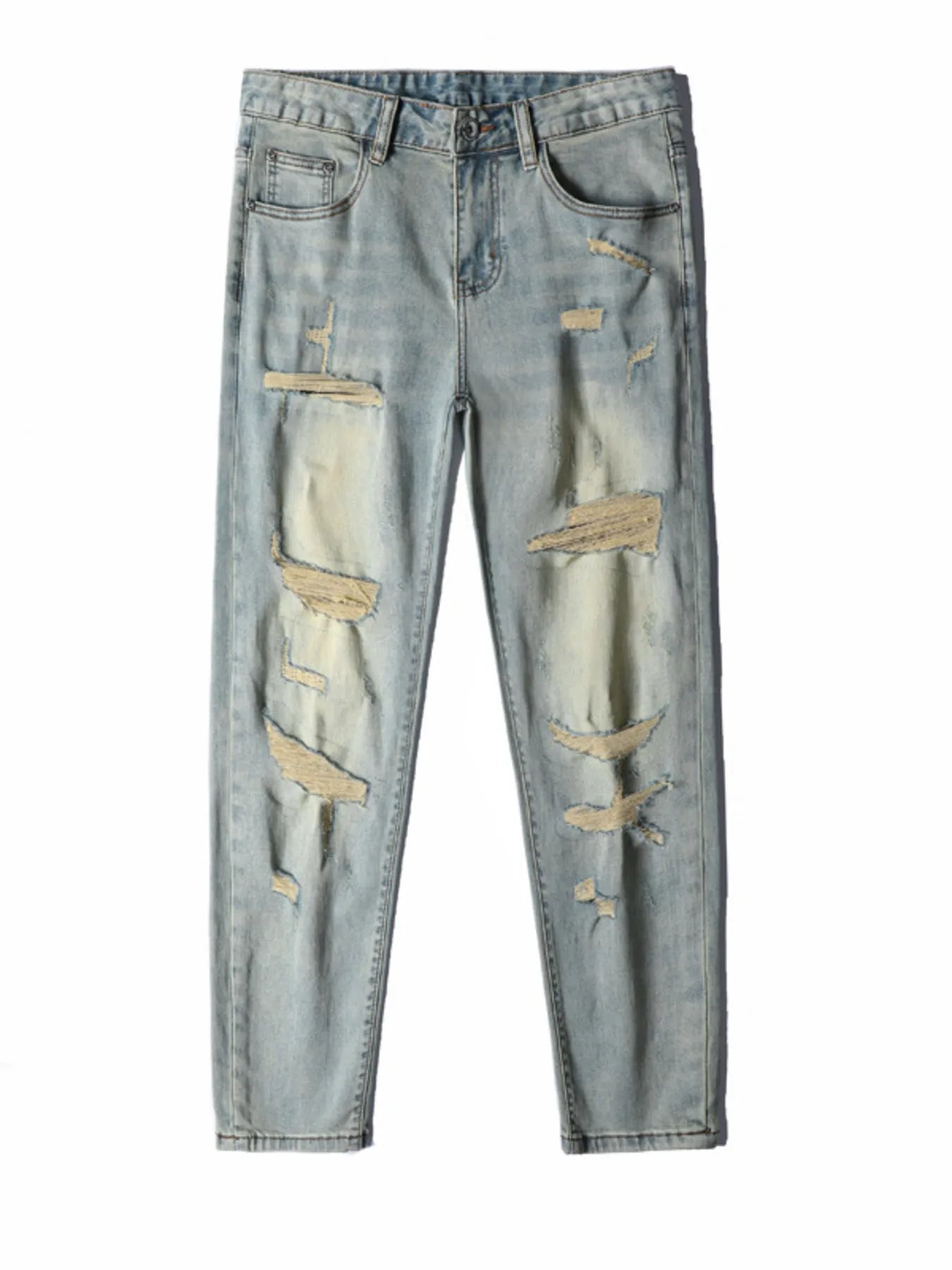 Men's Distressed Slim Fit Jeans - cas7m