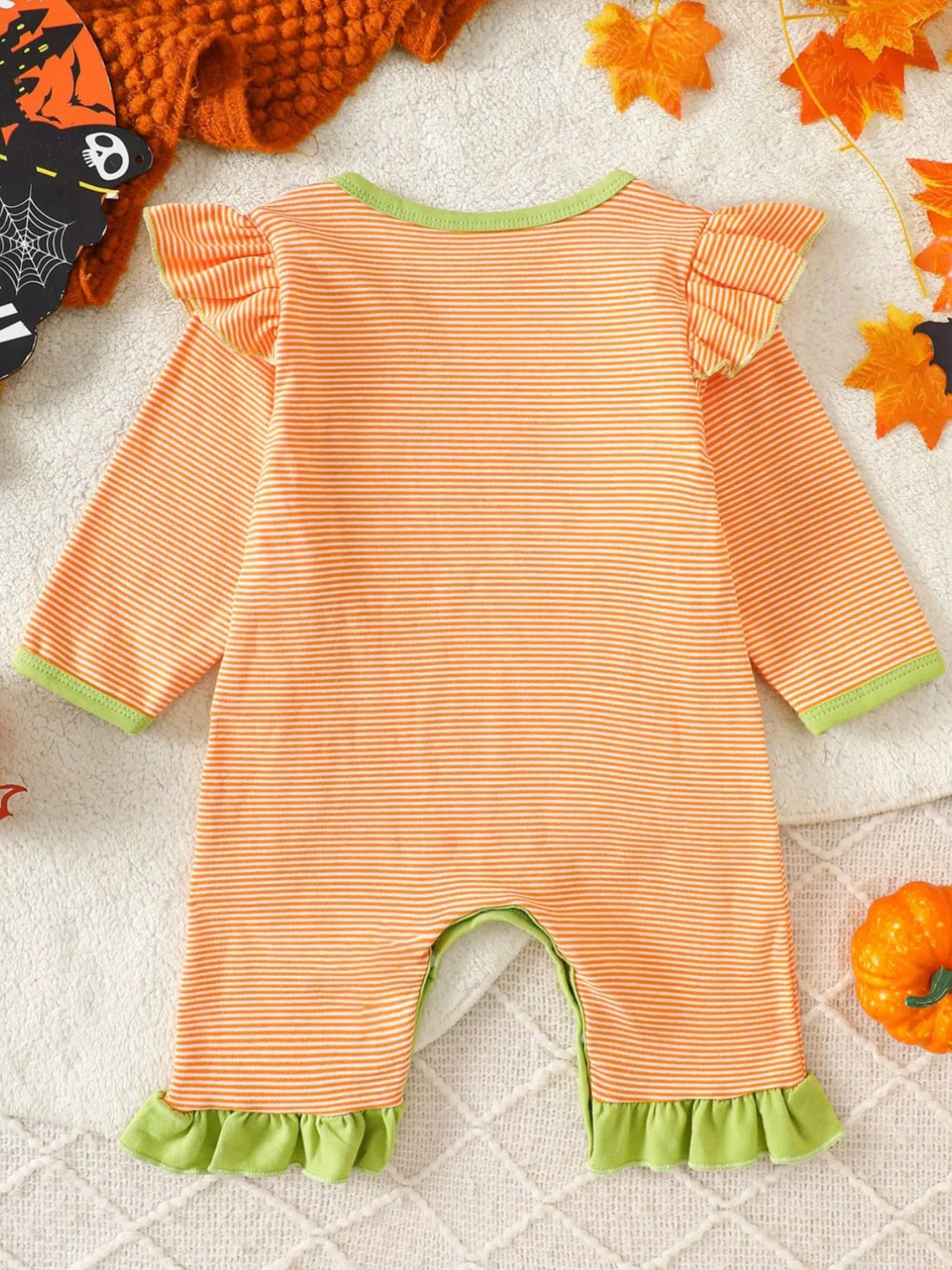 Children's Christmas-Themed Striped Snapped Legs Jumpsuit - cas7m