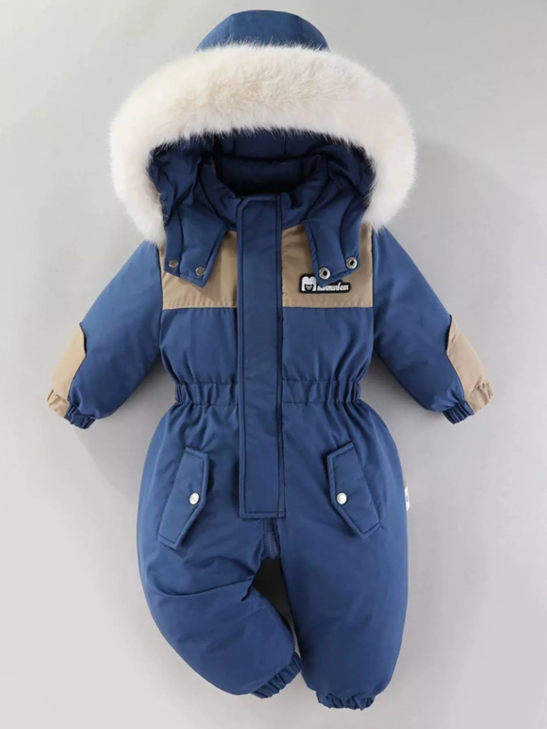 Children's Faux Fur Hood One-Piece - cas7m