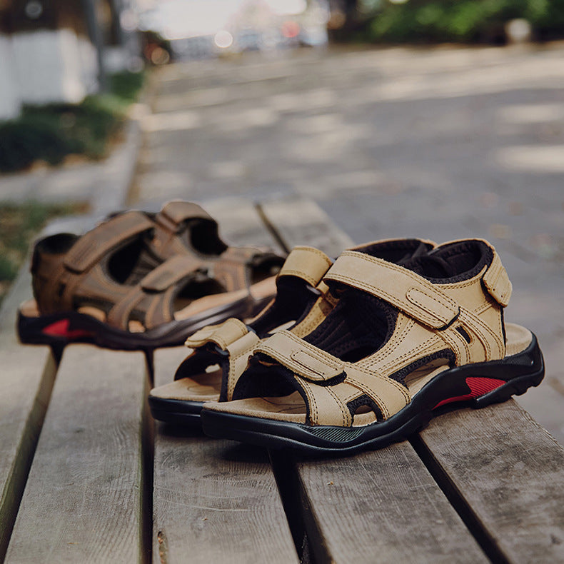 Outdoor Sandals Beach Leather Roman Sandals - cas7m