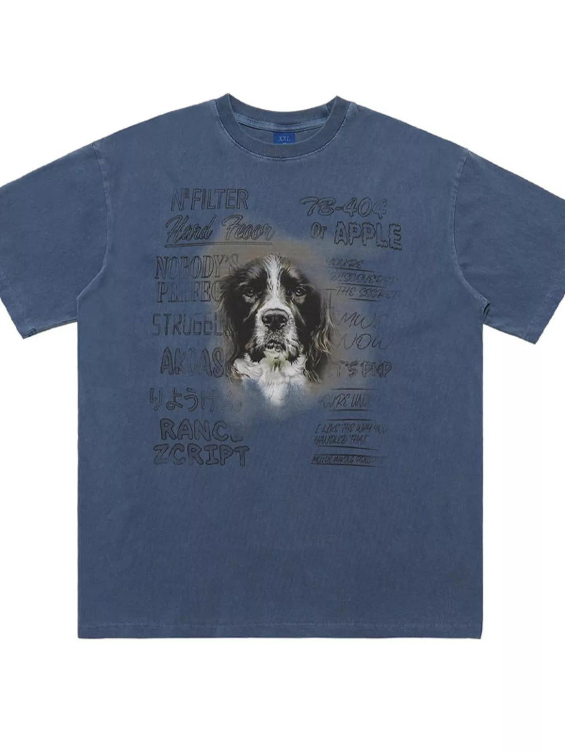 Men's Dog Graphic Short Sleeve Oversized T-Shirt - cas7m