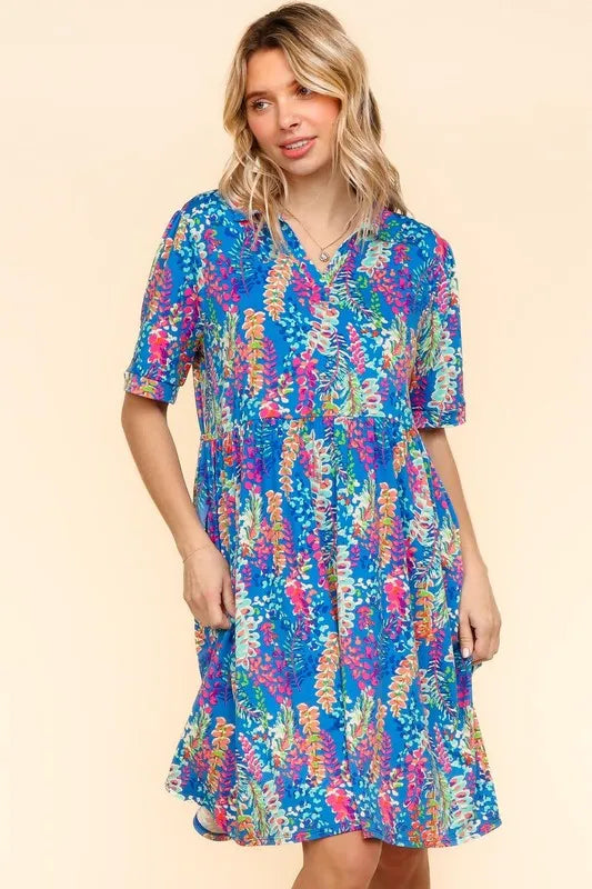 Haptics Johnny Collar Babydoll Dress with Side Pockets - cas7m