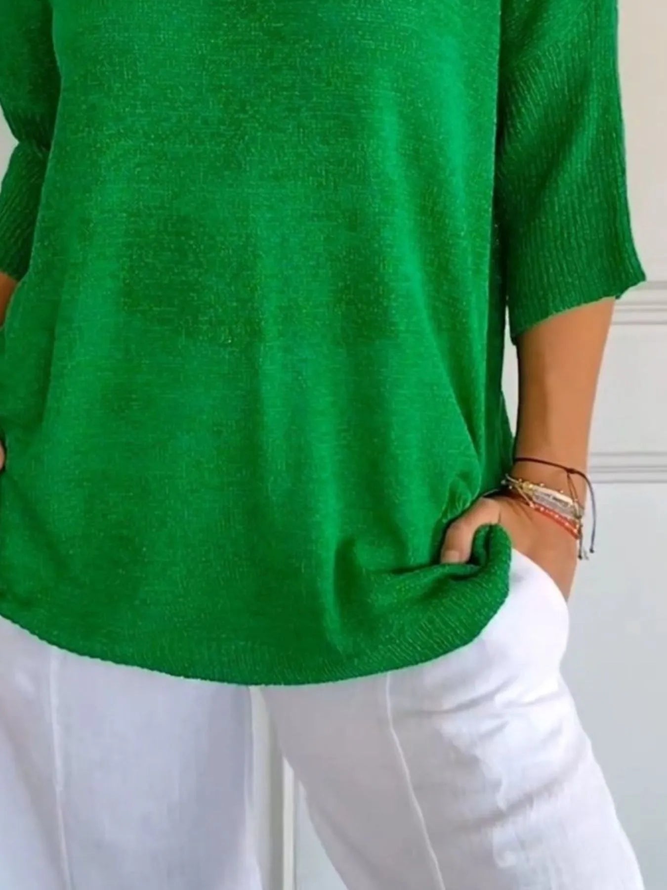 Full Size Relaxed Fit Ribbed Hem Sweater Plus Size - cas7m