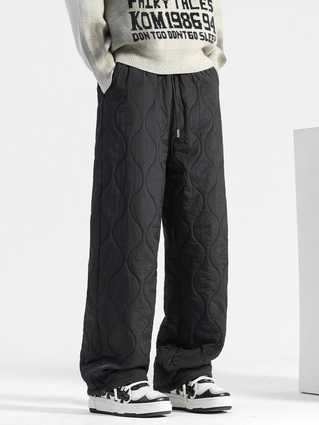 Men's Plus Size Quilted Loose-Fit Pants - cas7m