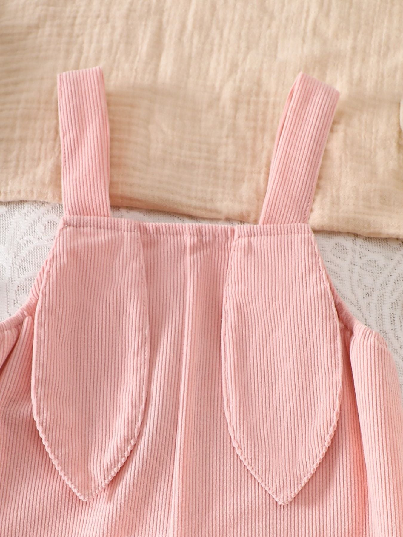 Children's Easter Bunny Embroidered Corduroy Overalls - cas7m