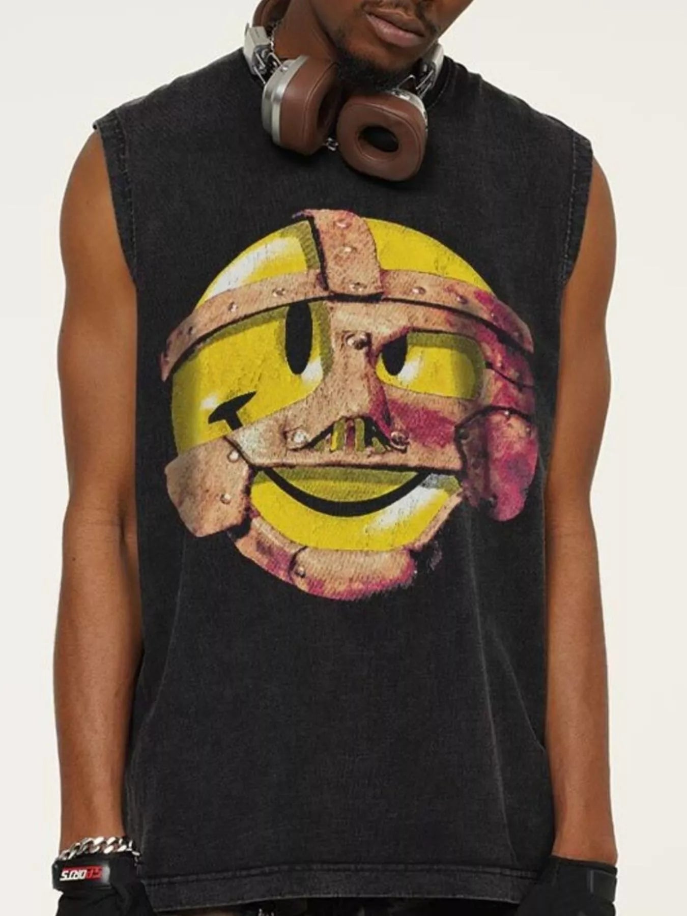 Men's Graphic Round Neck Tank Top - cas7m