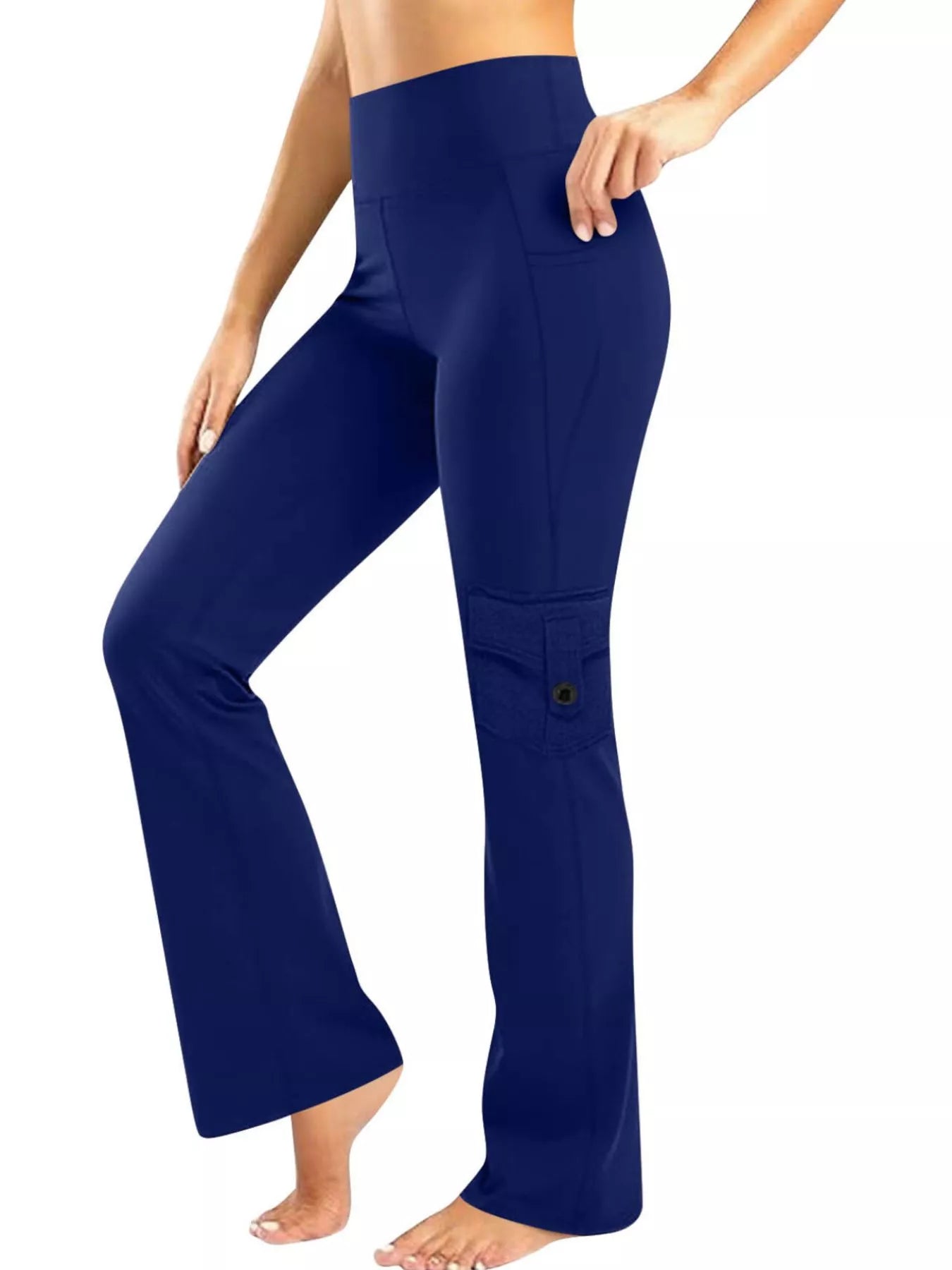 High-Waisted Yoga Pants with Pockets - cas7m
