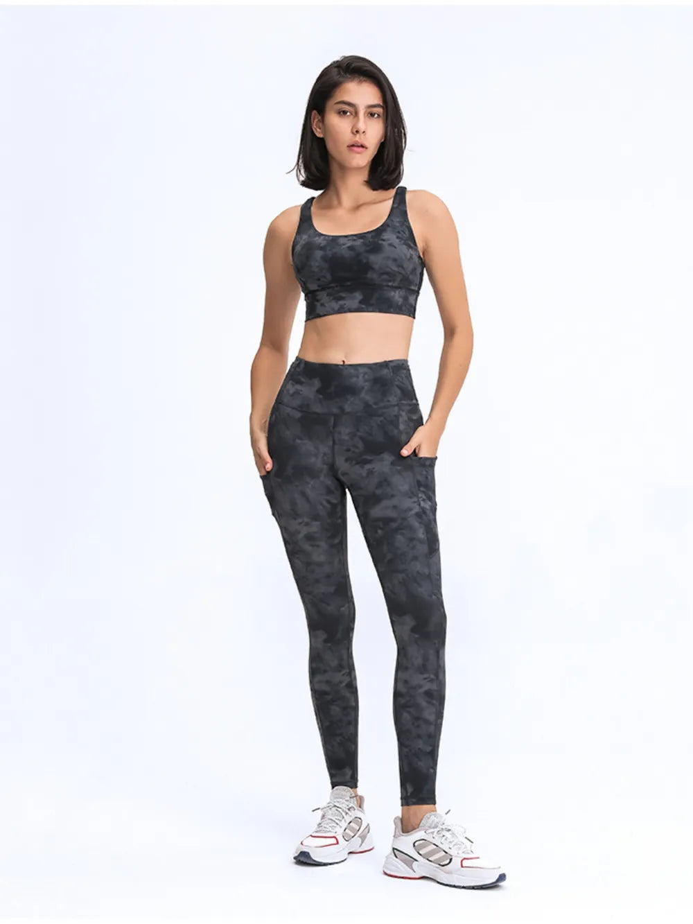 Millennia Wide Waistband Leggings with Pockets - cas7m