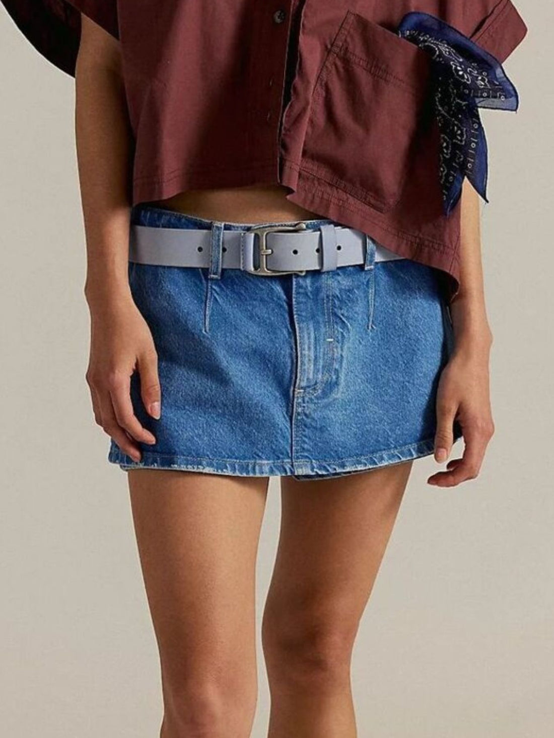 Classic Wash Denim Mini Skort - cas7m