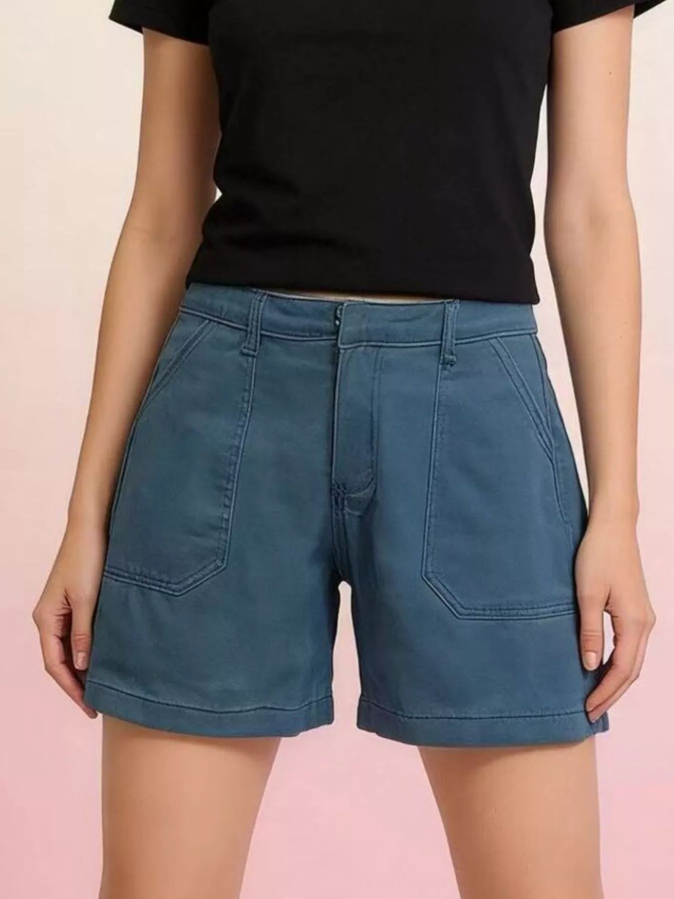 Pocketed Denim Shorts - cas7m