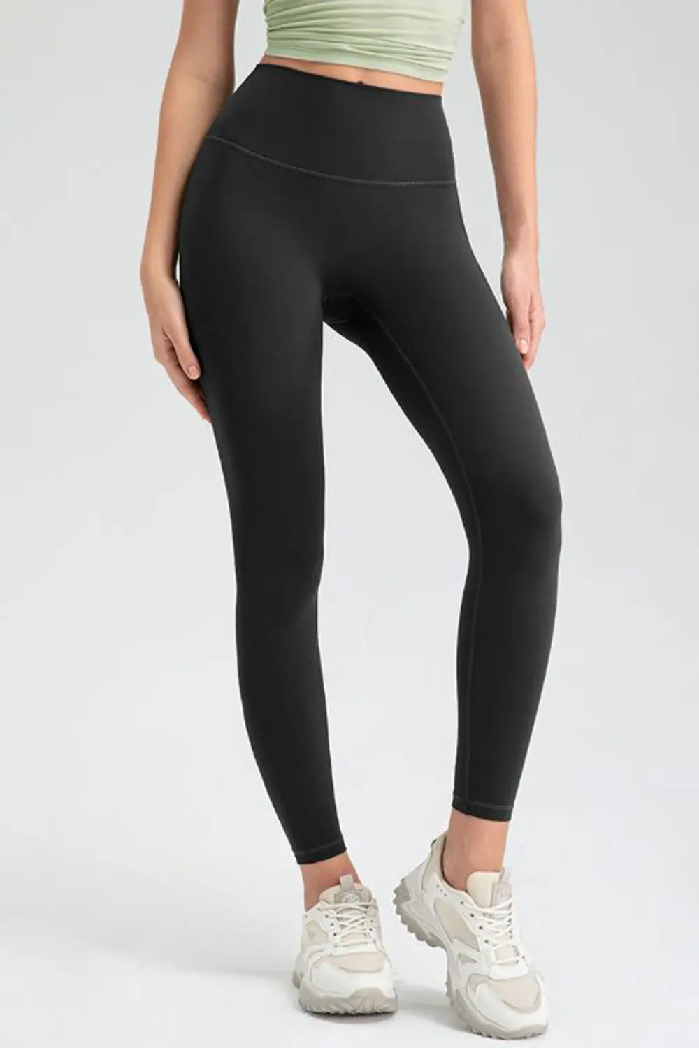 Wide Waistband High Waist Sport Leggings - cas7m