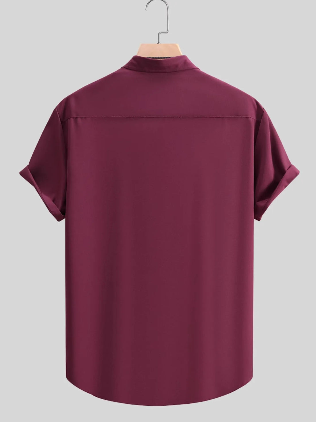Men's Casual Solid Color Short Sleeve Shirt - cas7m