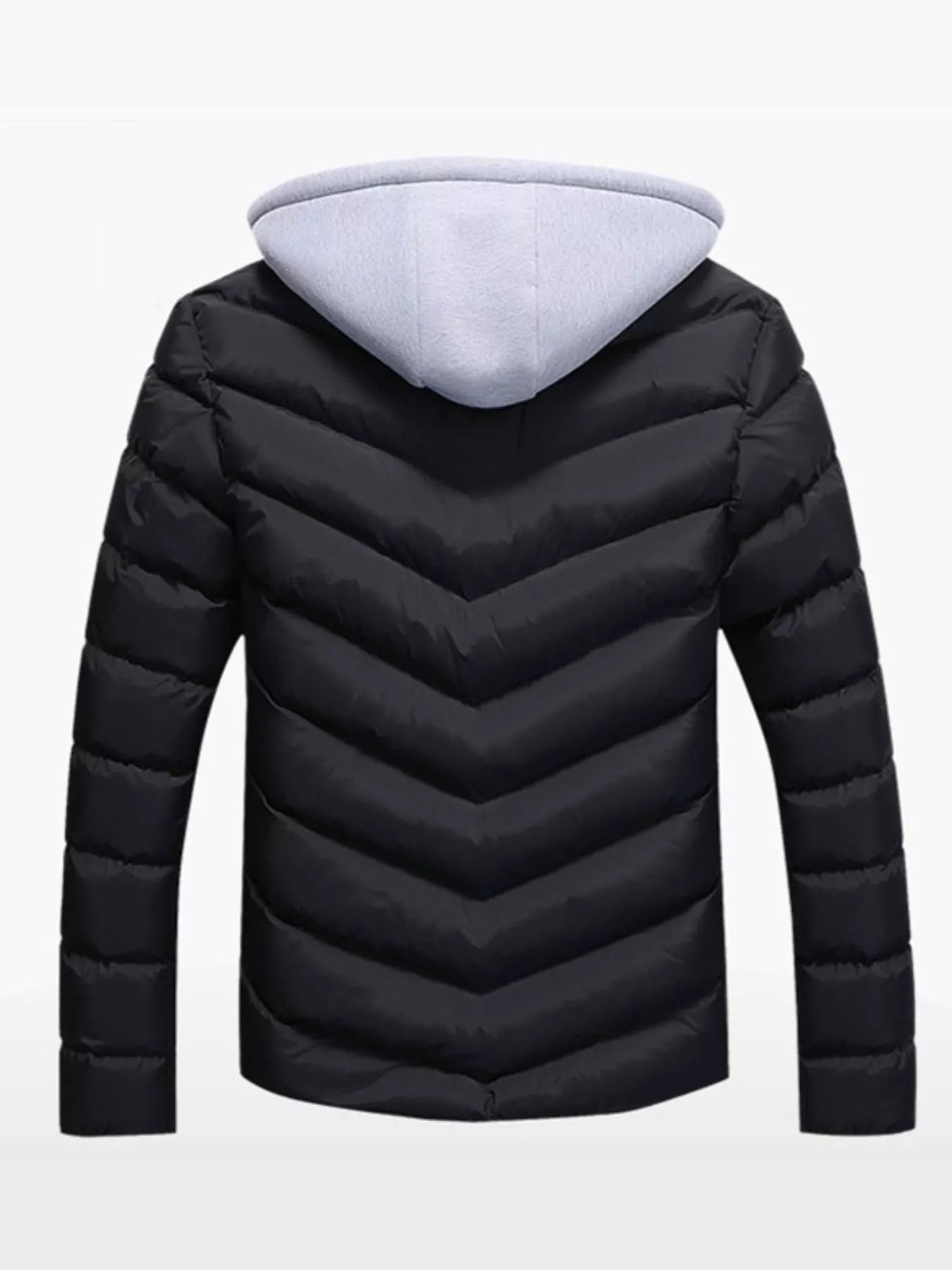 Men's Plus Size Zip Up Hooded Padded Puffer Jacket - cas7m