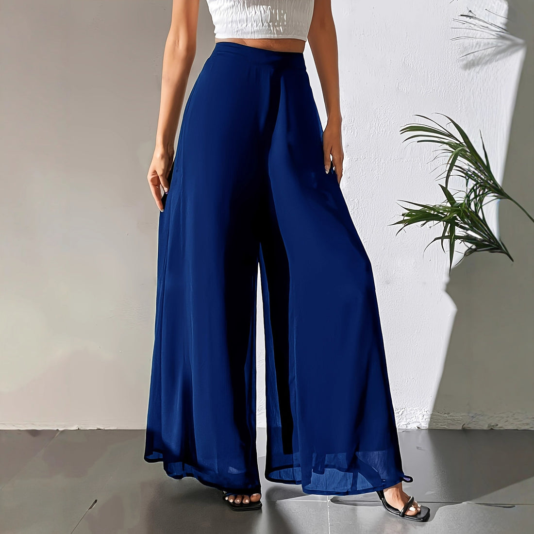 Casual Chiffon Wide-leg Pants Loose Trousers - cas7m