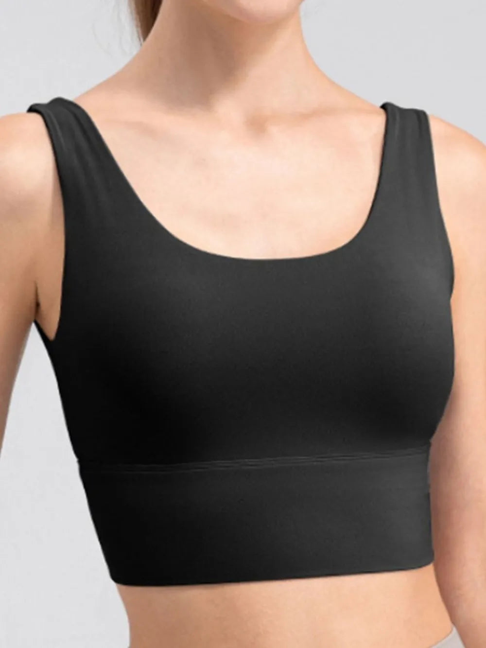 Scoop Neck Wide Strap Active Tank - cas7m