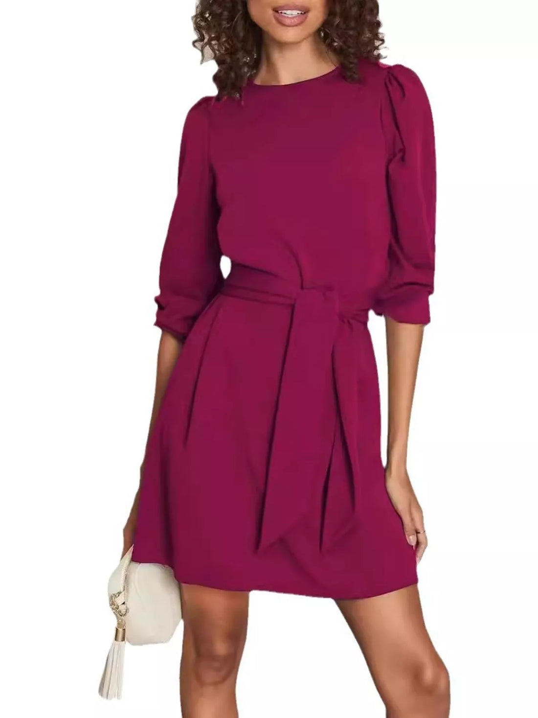 Tie-Waist Mini Dress - cas7m