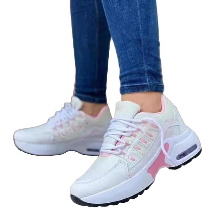 Lace Up Sneakers Women Wedge Heel Running Sports Shoes - cas7m
