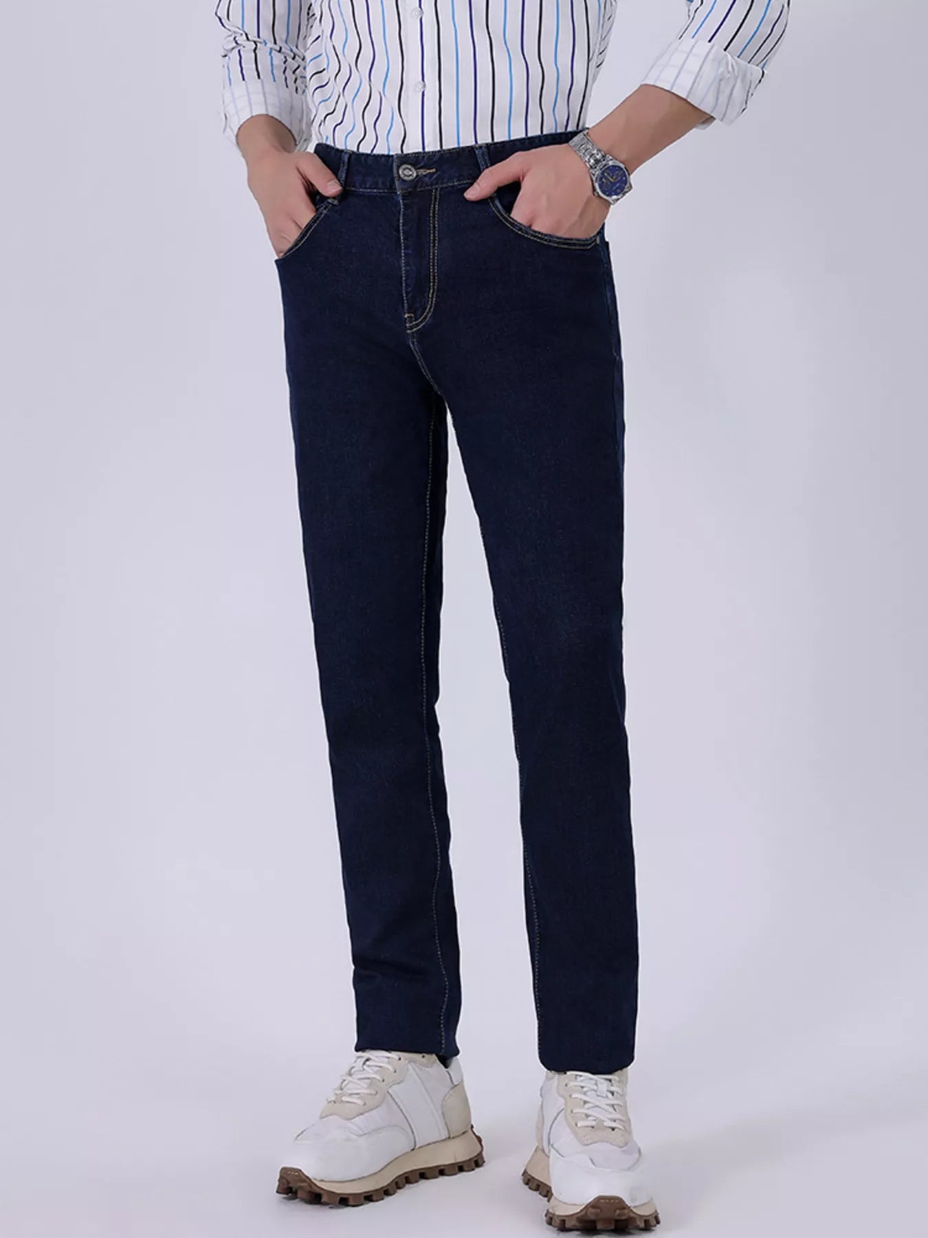 Men's Wash Straight-Leg Jeans - cas7m