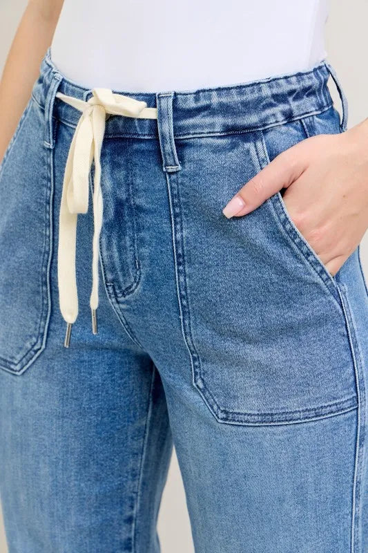 Judy Blue Full Size High Waist Denim Jogger Plus Size - cas7m
