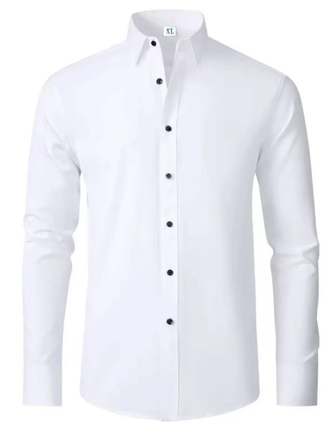 Men's Plus Size Button Up Long Sleeve Shirt - cas7m