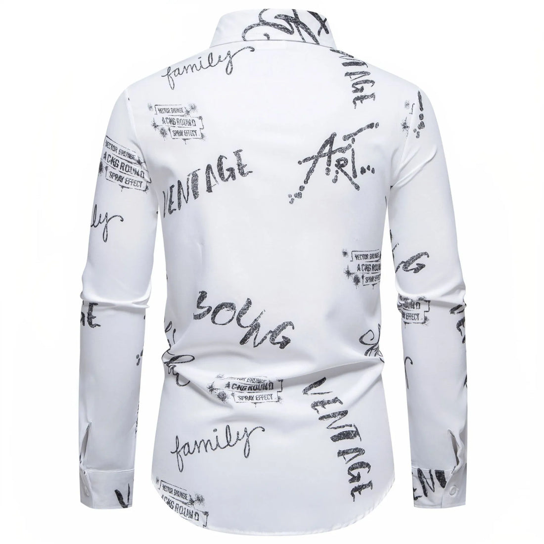 Men's Printed Long Sleeve Button-Up Shirt - cas7m