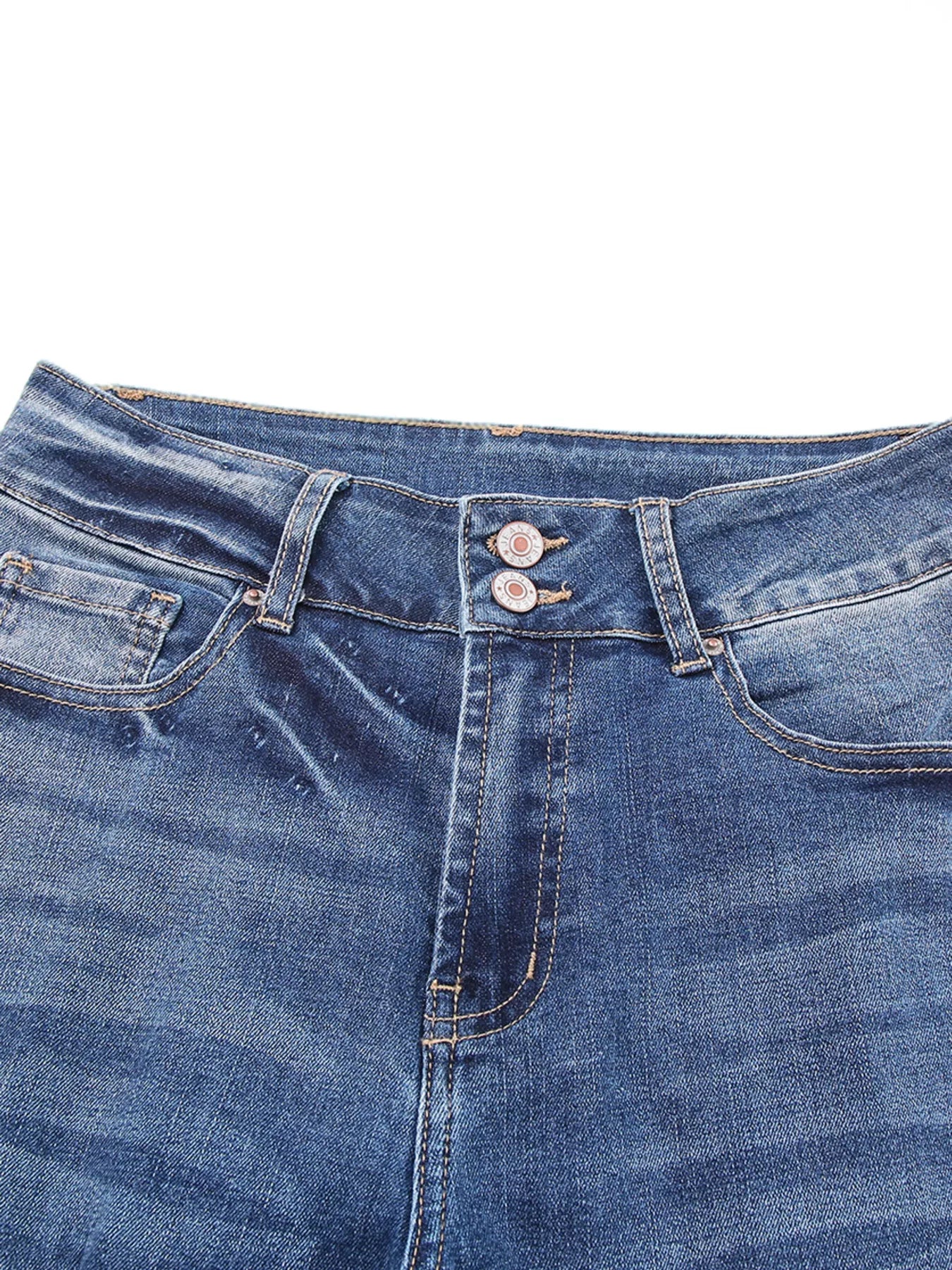 Vintage Stretch Distressed Denim Jeans - Comfort & Style - cas7m