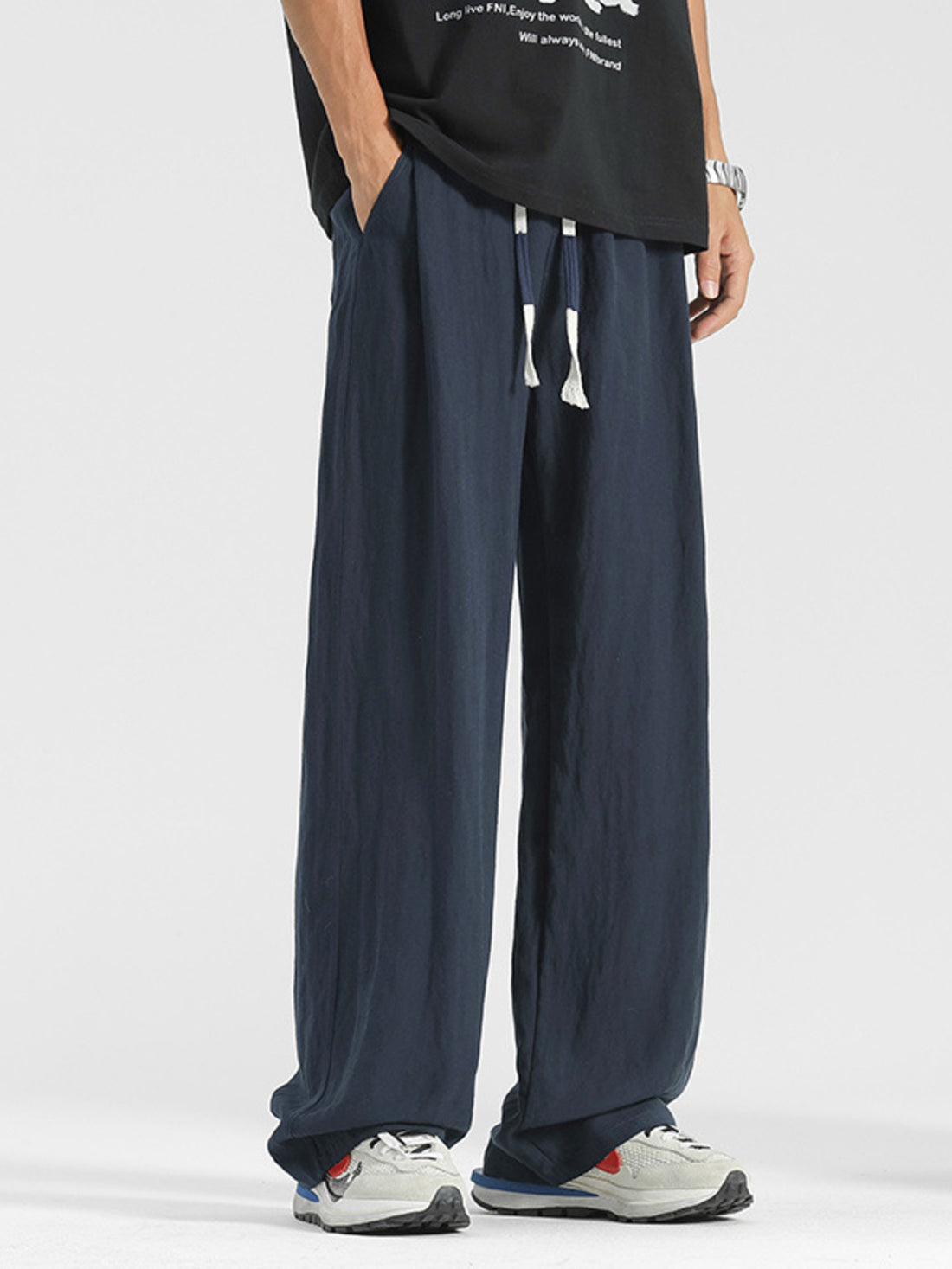 Men's Plus Size Loose Fit Drawstring Pants - cas7m
