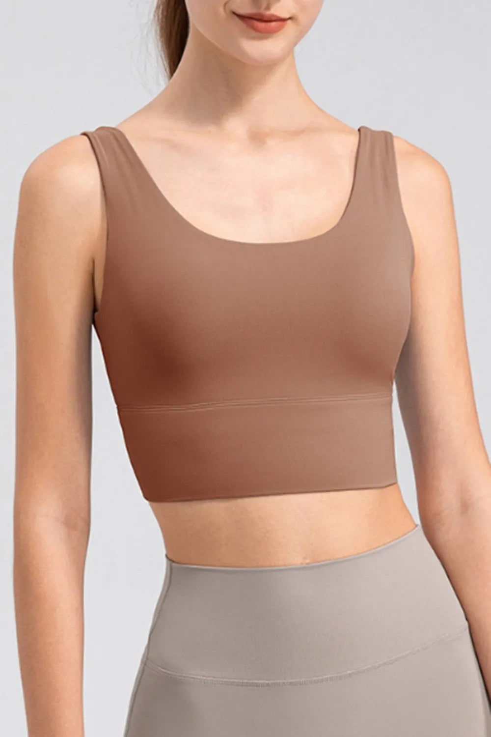 Scoop Neck Wide Strap Active Tank - cas7m