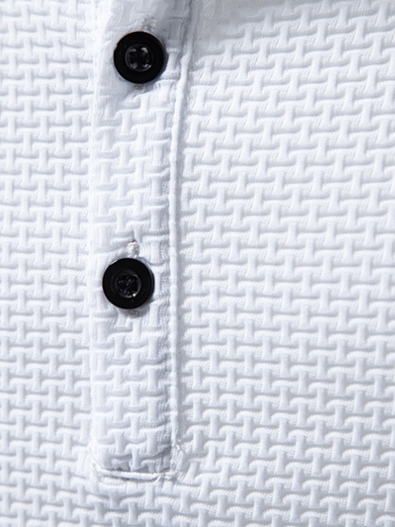 Men's Textured Henley Button Detail T-Shirt - cas7m