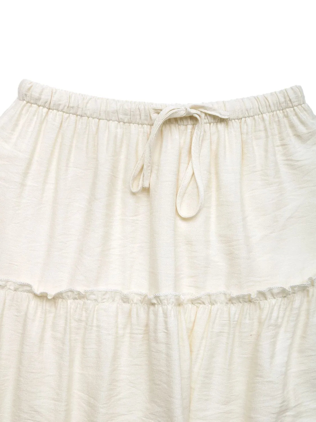 Drawstring Frill Tiered Skirt - cas7m