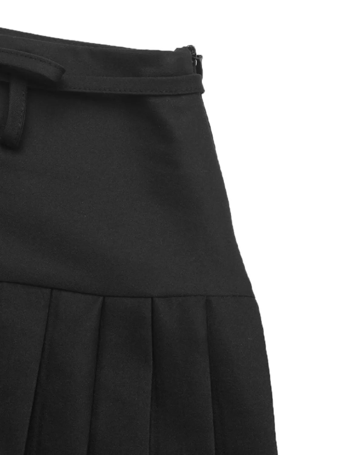 Tied Pleated Mini Skirt - cas7m