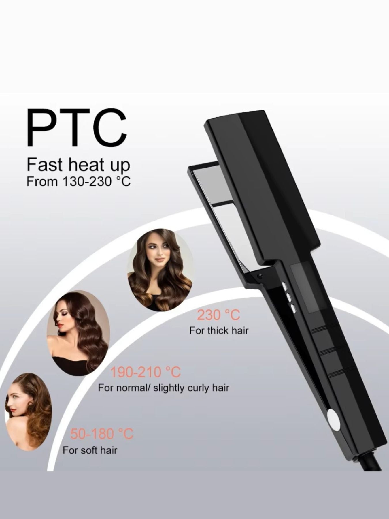 QuickHeat Salon-Quality Hair Straightener - Frizz-Free Shine - cas7m