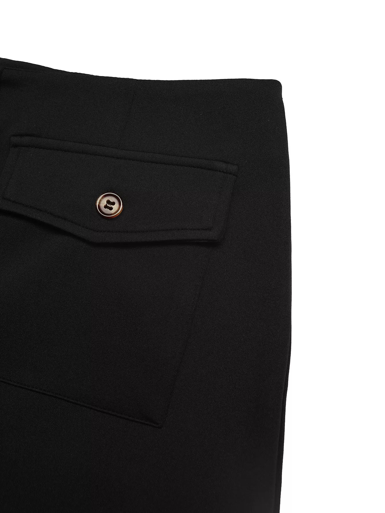 Button-Front Pocketed Midi Skirt - cas7m