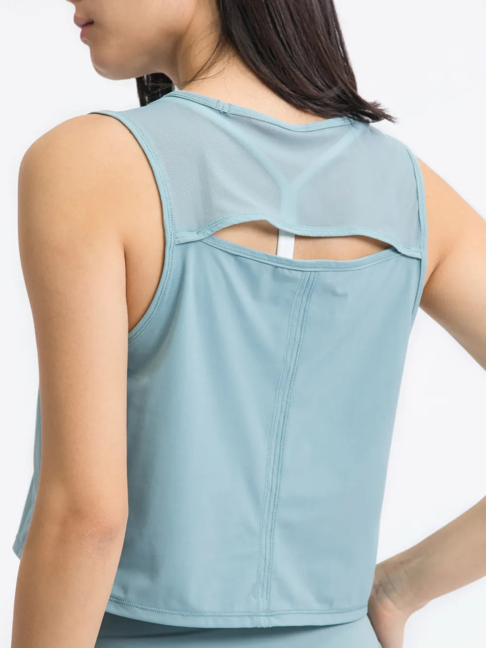 Millennia Round Neck Cropped Active Tank - cas7m