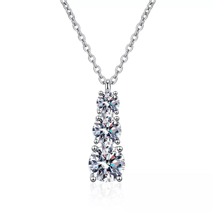 1.8 Carat Moissanite 925 Sterling Silver Pendant Necklace - cas7m