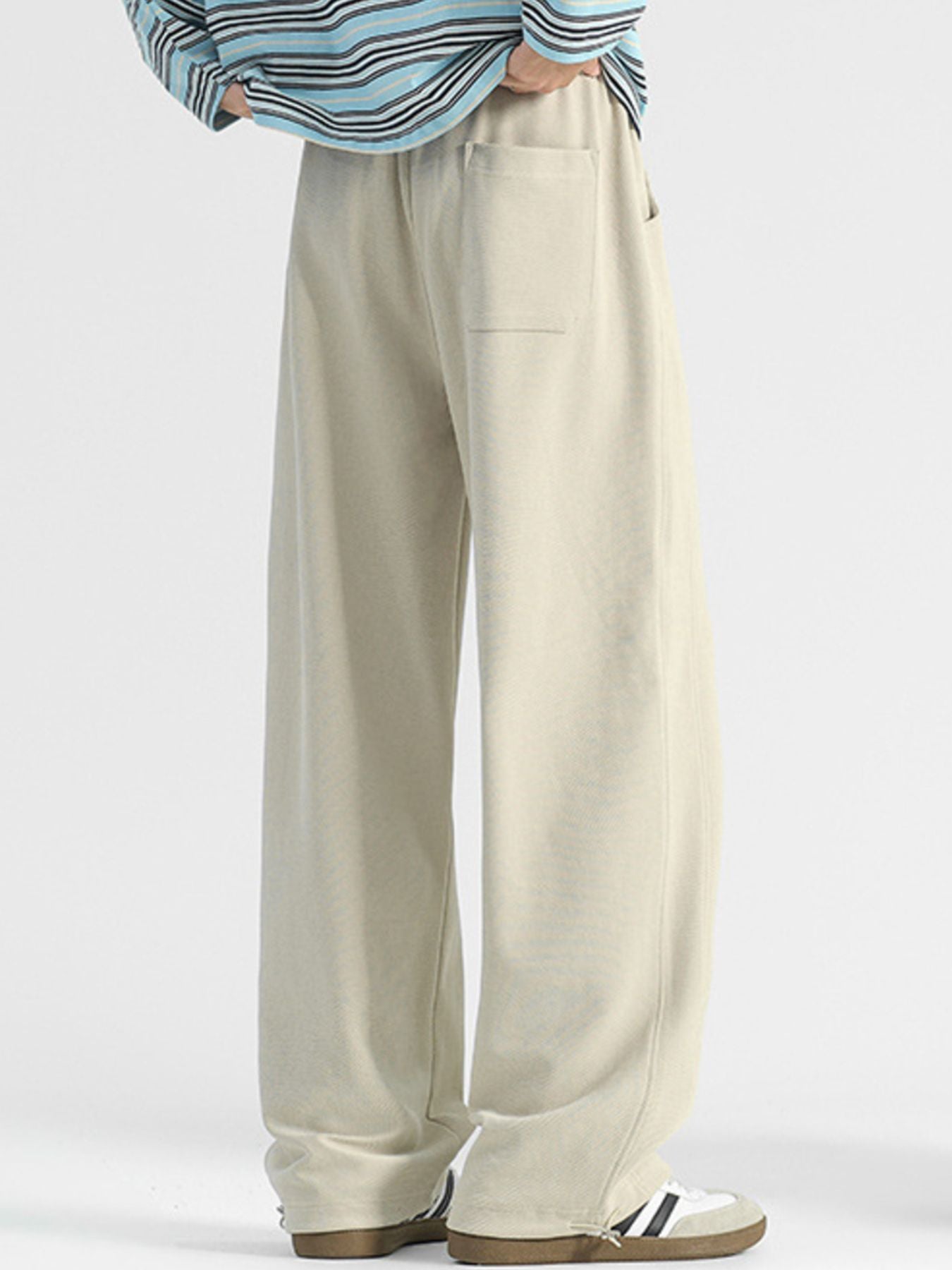 Men's Plus Size Casual Loose-Fit Drawstring Pants - cas7m